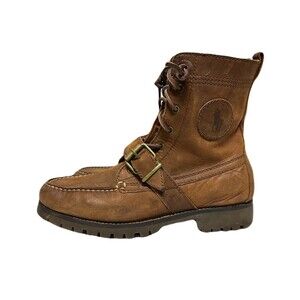 Polo Ralph Lauren Mens Size 7 Brown Leather Country Ranger Lace Up Boot Moc Toe